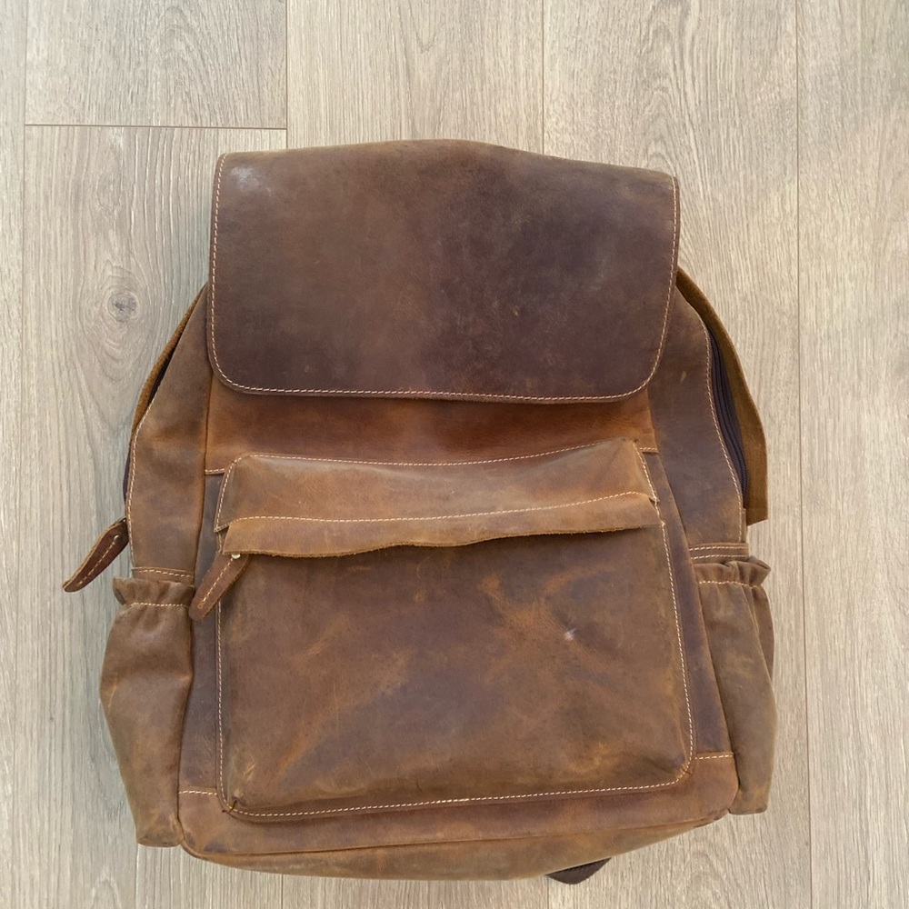 Leather backpack